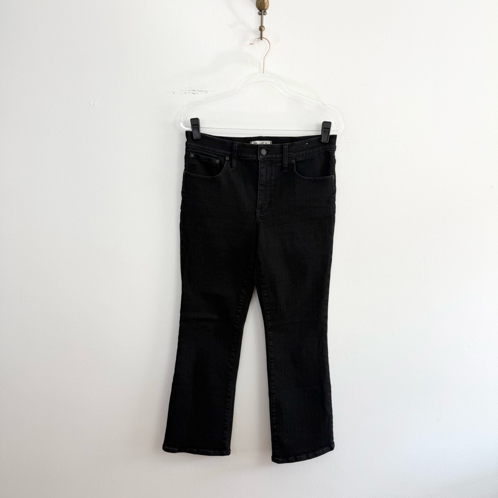 Madewell Kick Out Crop Jeans Black Rinse Wash Mid Rise Size 30 - Picture 2 of 6
